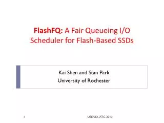 FlashFQ: A Fair Queueing I/O Scheduler for Flash-Based SSDs