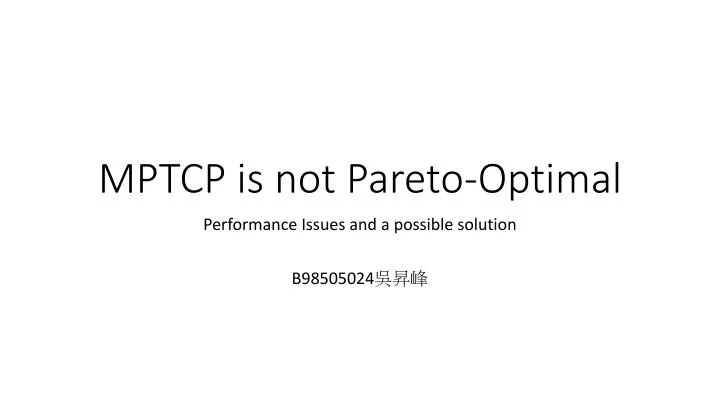 mptcp is not pareto optimal