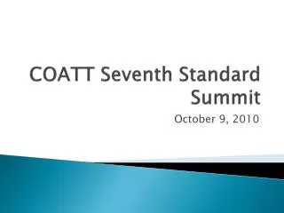 COATT Seventh Standard Summit