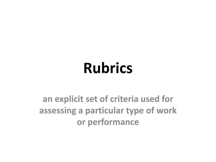 rubrics