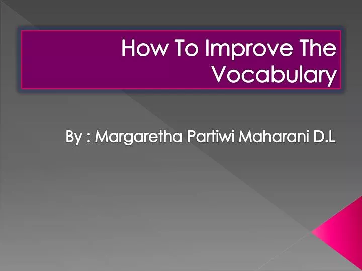 how to improve the vocabulary
