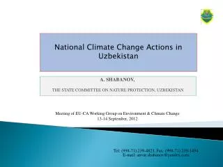 A. SHABANOV, THE STATE COMMITTEE ON NATURE PROTECTION, UZBEKISTAN