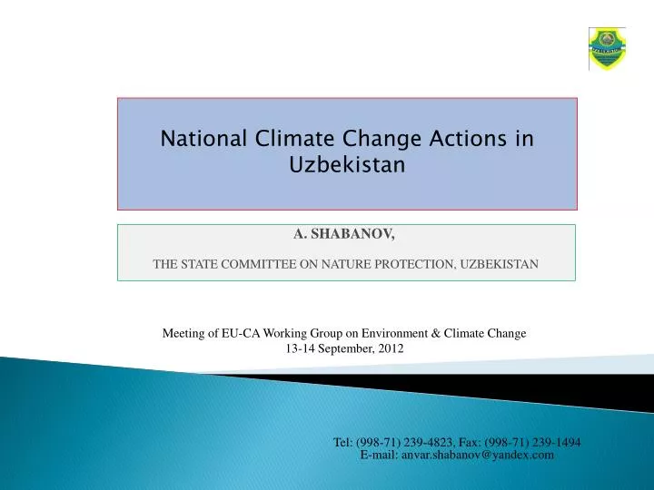 a shabanov the state committee on nature protection uzbekistan