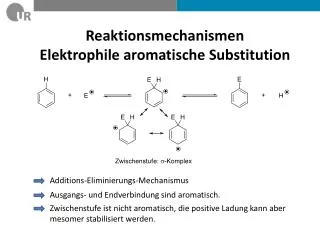 reaktionsmechanismen elektrophile aromatische substitution