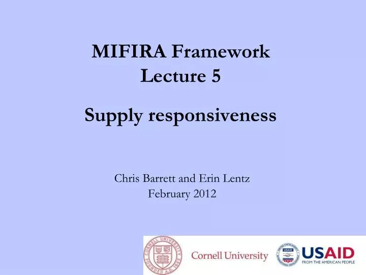 mifira framework lecture 5 supply responsiveness