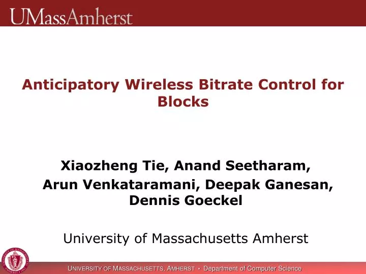 a nticipatory wireless bitrate control for blocks