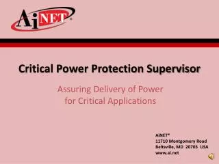 Critical Power Protection Supervisor