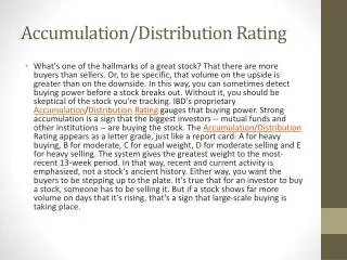 Accumulation/Distribution Rating
