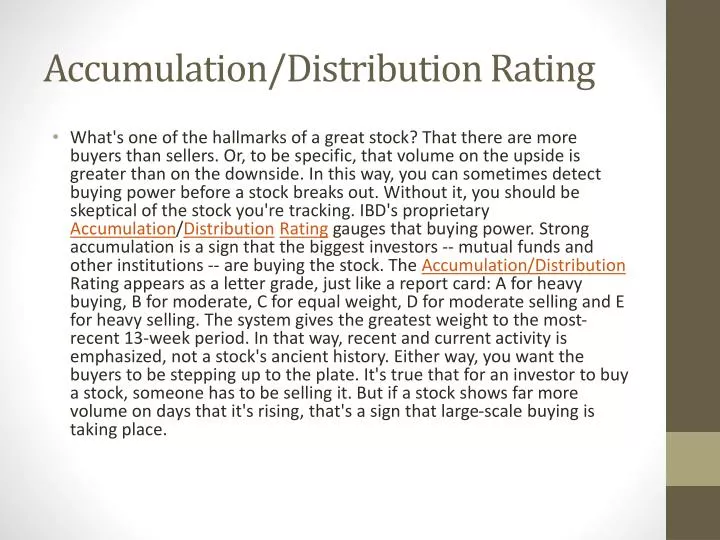 accumulation distribution rating
