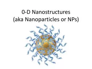 0-D Nanostructures (aka Nanoparticles or NPs)
