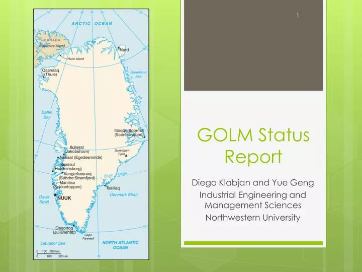 golm status report