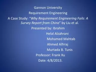 Gannon University Requirement Engineering
