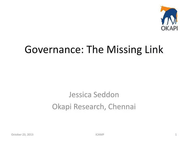governance the missing link