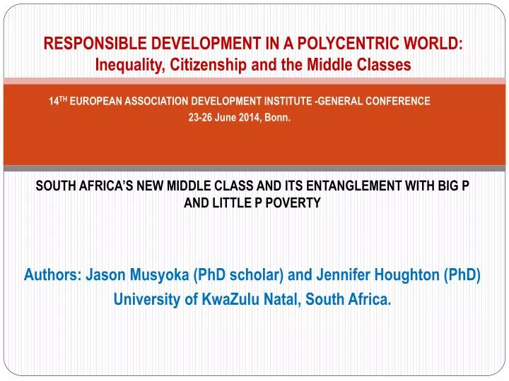 responsible development in a polycentric world inequality citizenship and the middle classes