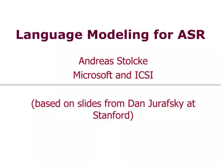 language modeling for asr