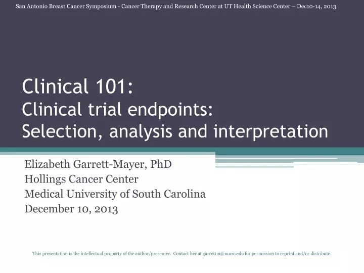 clinical 101 clinical trial endpoints selection analysis and interpretation