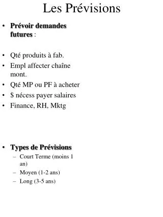 les pr visions
