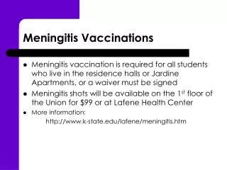 Meningitis Vaccinations