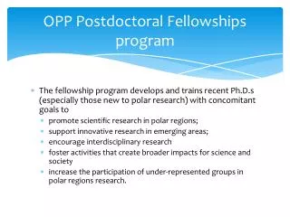 OPP Postdoctoral Fellowships program