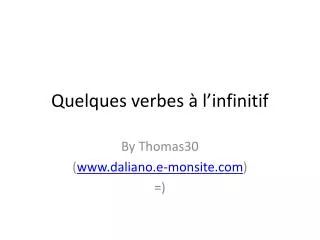 quelques verbes l infinitif