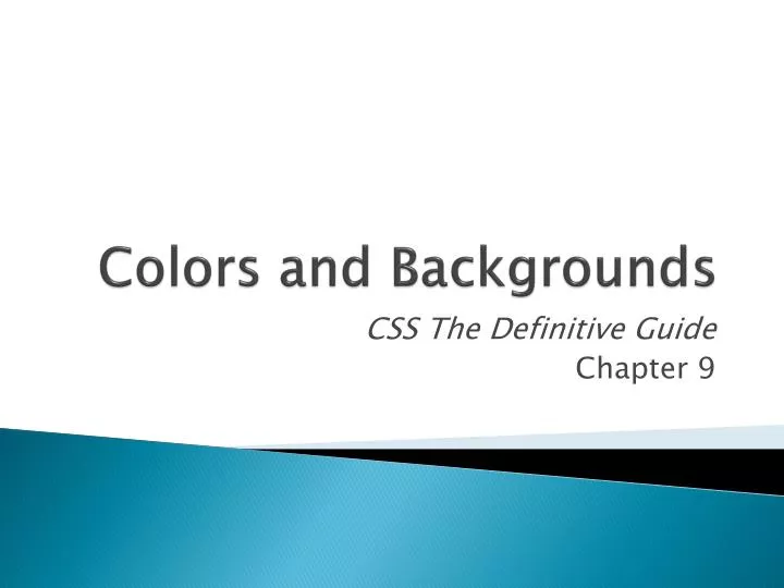 colors and backgrounds
