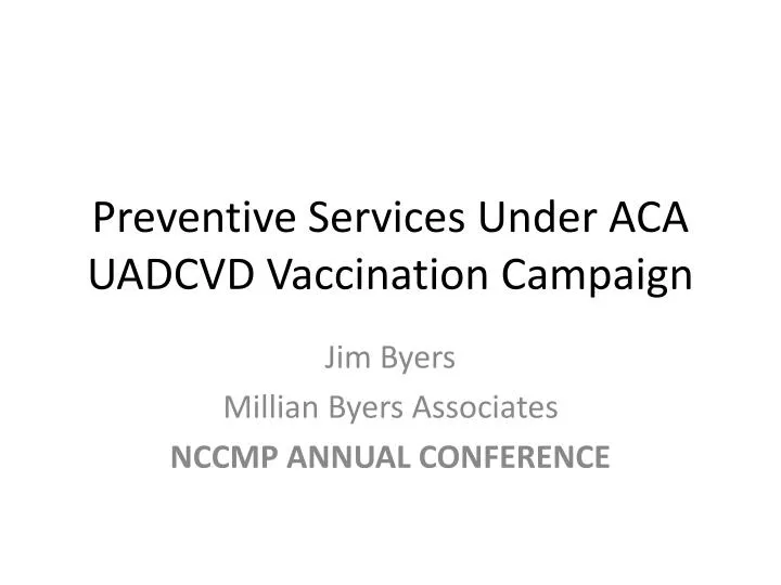 preventive services under aca uadcvd vaccination campaign