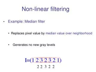 Non-linear filtering