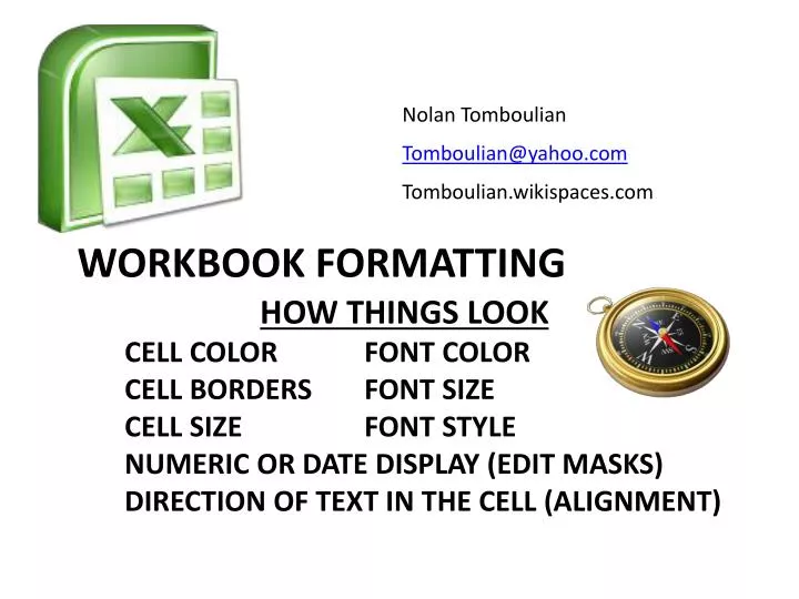 workbook formatting