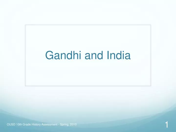 gandhi and india