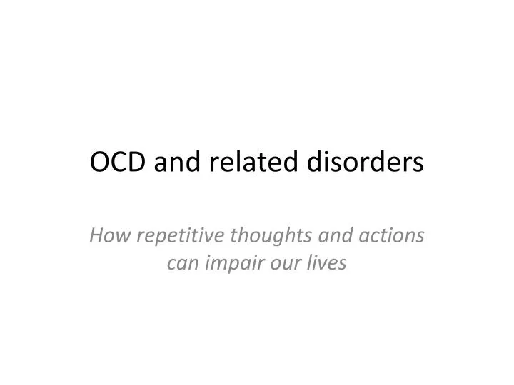 ocd and related disorders