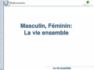 masculin f minin la vie ensemble