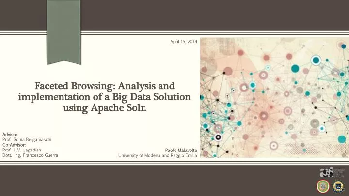 faceted browsing analysis and implementation of a big data solution using apache solr