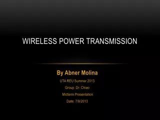 Wireless Power Transmission