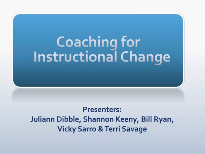 coaching for instructional change