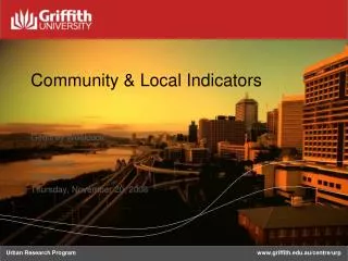 Community &amp; Local Indicators