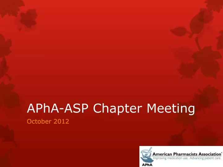 apha asp chapter meeting