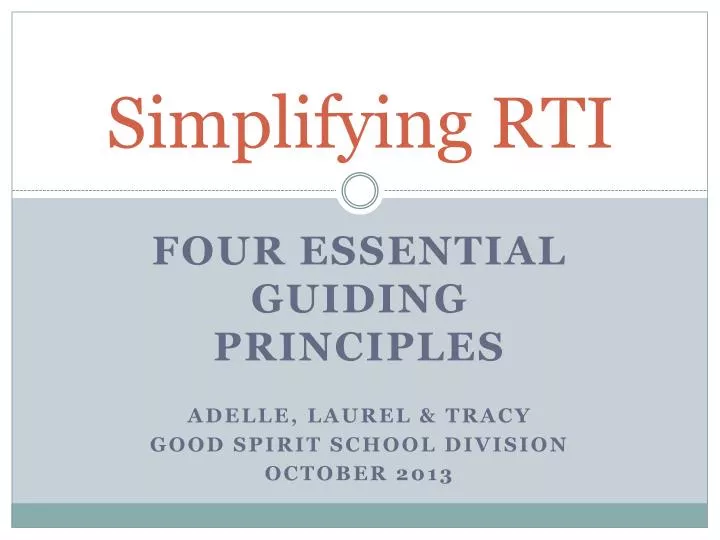simplifying rti