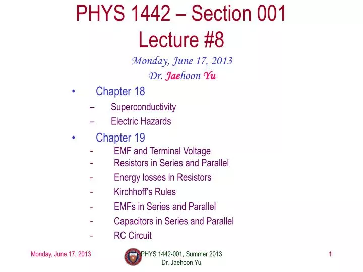 phys 1442 section 001 lecture 8