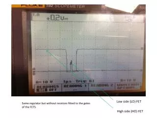 Same regulator but without resistors fitted to the gates of the FETS