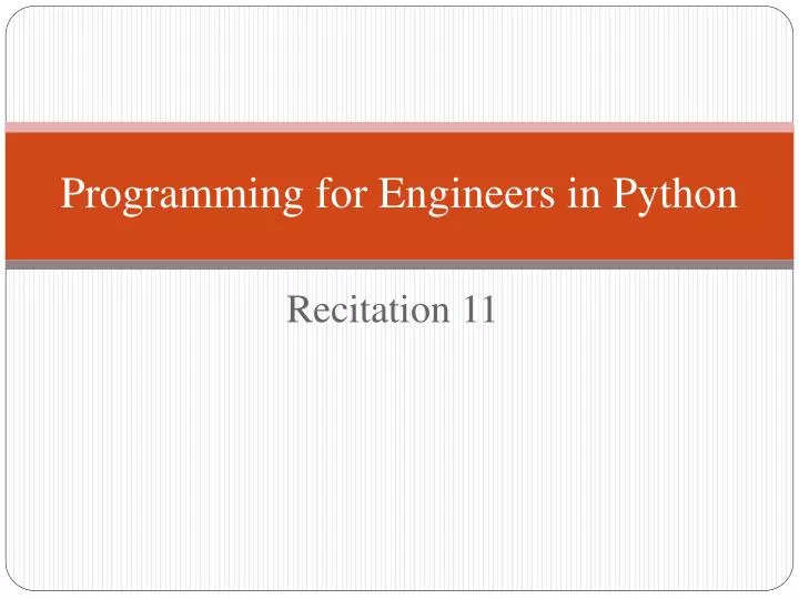 programming for engineers in python