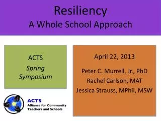 Resiliency A Whole School Approach