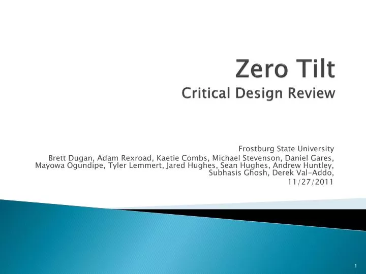 zero tilt critical design review