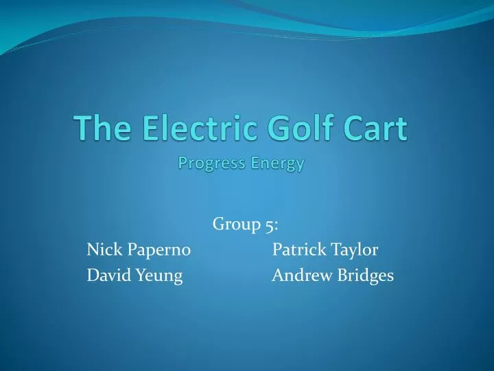 the electric golf cart progress energy