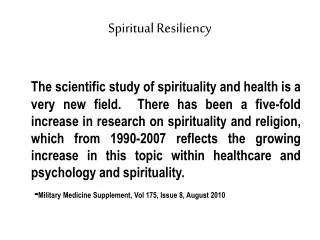 Spiritual Resiliency