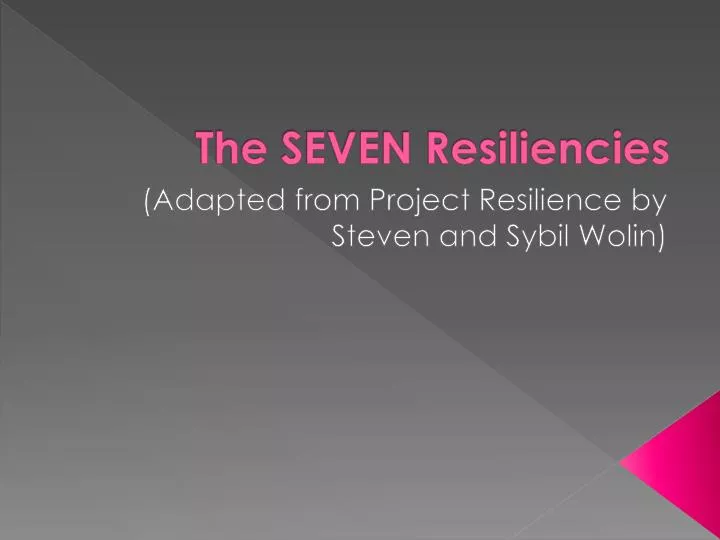 the seven resiliencies