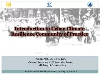 Introduction to Urban Climate Resilience Community of Practice