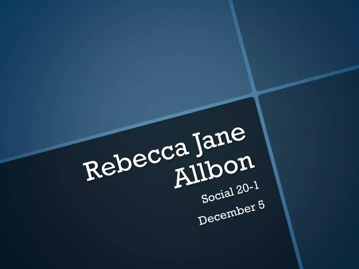 rebecca jane allbon