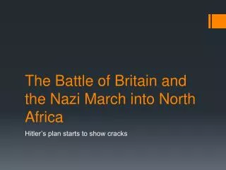 The Battle of Britain and the Nazi March into North Africa