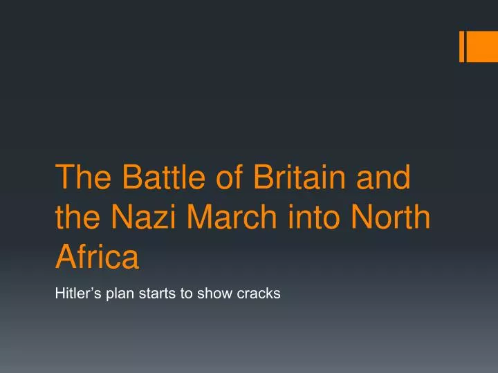 the battle of britain and the nazi march into north africa