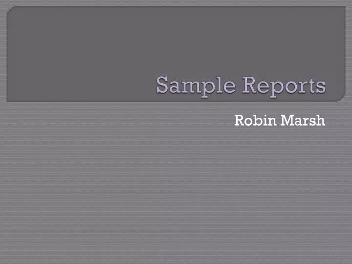 sample reports